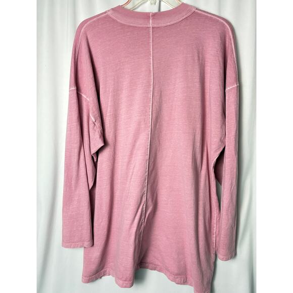 We The Free Be Free Tunic Top Women's XL Pink Oversized Casual Long Sleeve - Picture 2 of 7